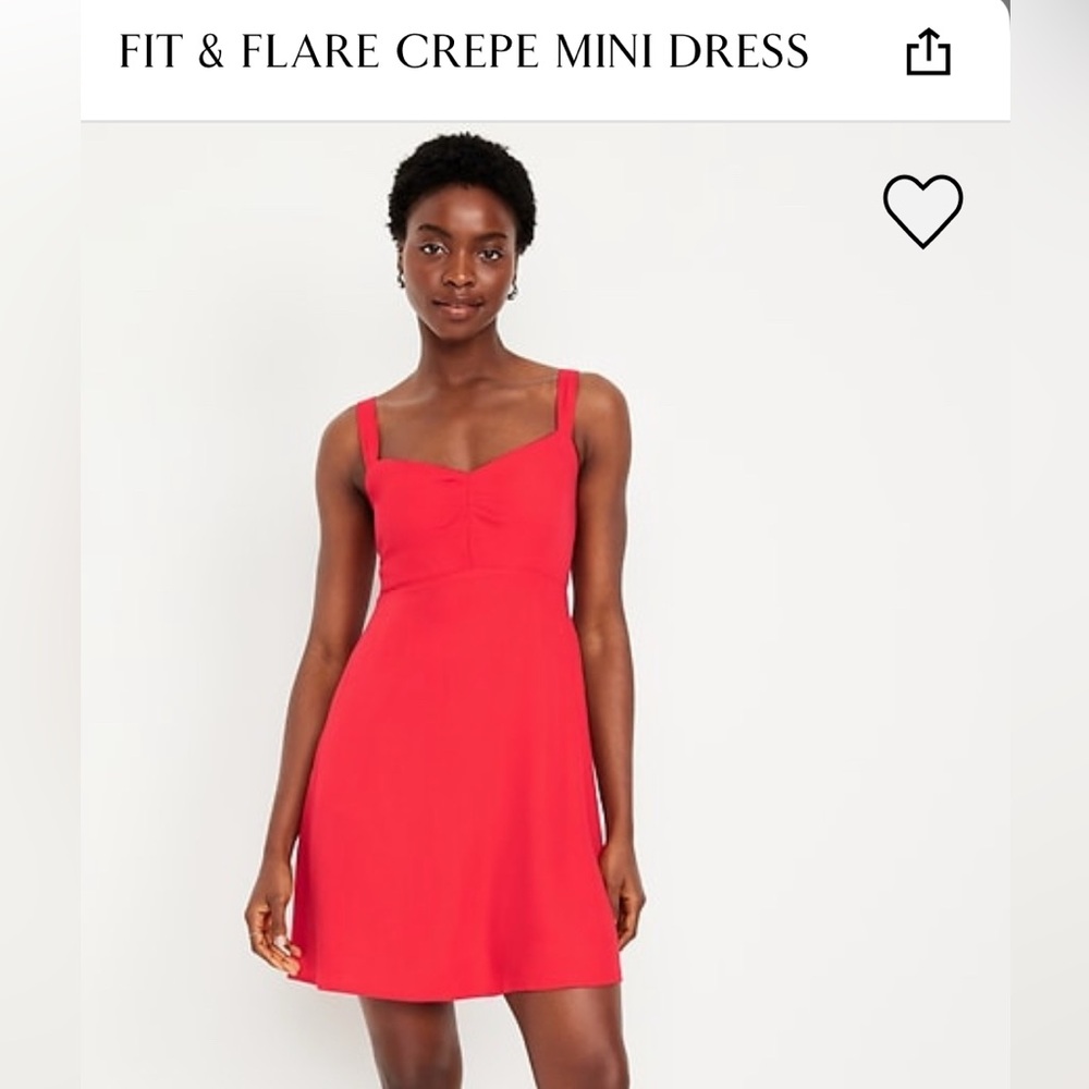Fit and Flare Red Crepe Mini Dress